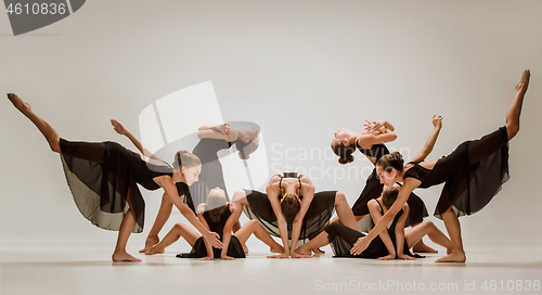 Image of The group of modern ballet dancers