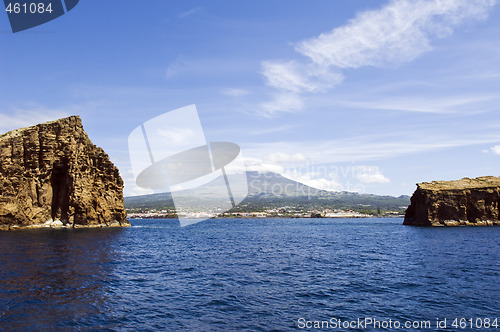 Image of View of Pico Island with two islets in the foreground