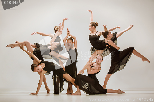 Image of The group of modern ballet dancers