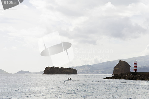 Image of Canal between Pico and Faial Islands in Azores. 