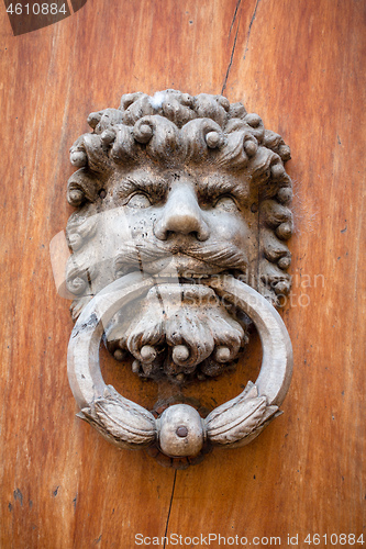 Image of old wooden head door knob