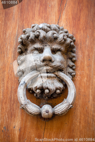 Image of old wooden head door knob