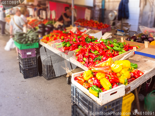 Image of vegetable market italy sicily with paprika