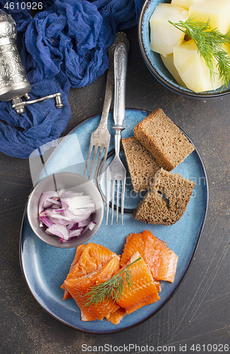 Image of potato with fish