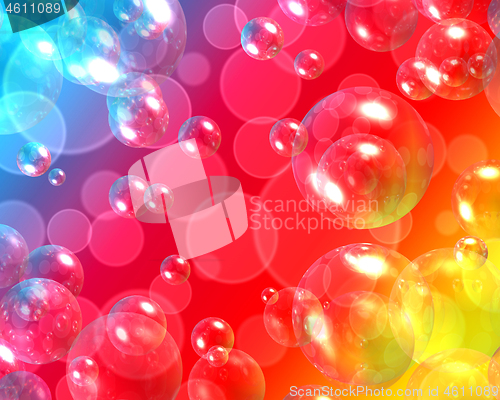 Image of Background with bokeh and 3d air bubbles