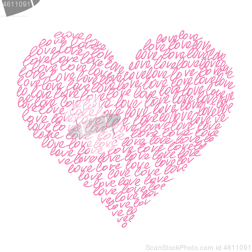 Image of Abstract pink heart from "love" 