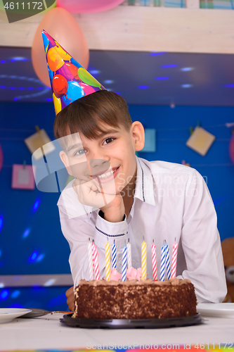 Image of Portrait of the birthday boy at the birthday party