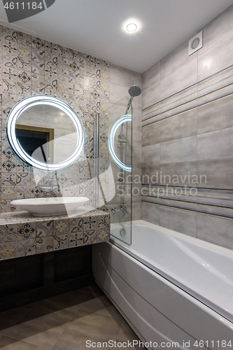 Image of Interior of a modern bathroom in an apartment
