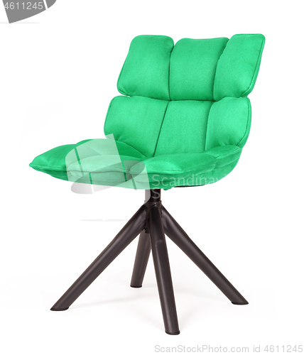 Image of Modern chair made from suede and metal - Green