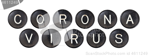 Image of Old vintage typewriter buttons - Isolated on white