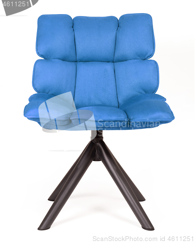 Image of Modern chair made from suede and metal - Blue