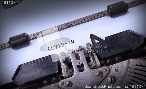 Image of Typewriter with a written message; 