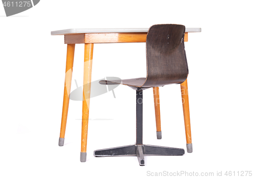 Image of Vintage school desk and chair