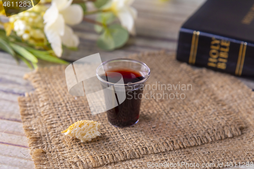 Image of Taking communion and Lord Supper concept