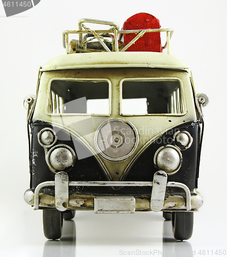 Image of Vintage miniature Hippie Bus Van Toy truck for travel 