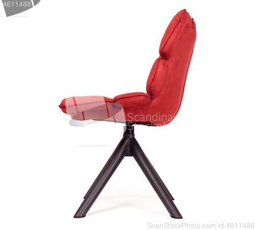 Image of Modern chair made from suede and metal - Red