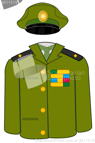 Image of Form military on white background is insulated