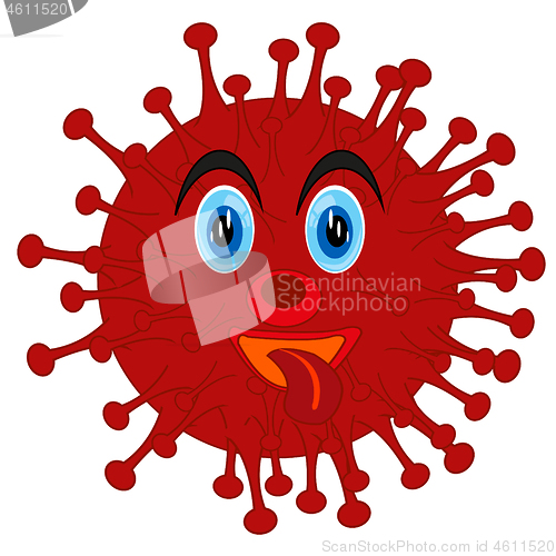 Image of Cartoon coronavirus on white background is insulated