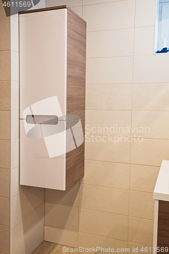 Image of Bathroom interior with cupboard