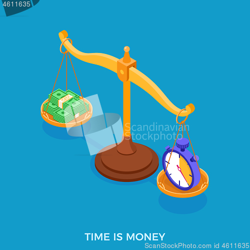 Image of time or money choice concept