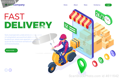 Image of online order package delivery service