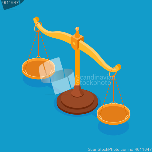 Image of isometric scales balance concept make choice