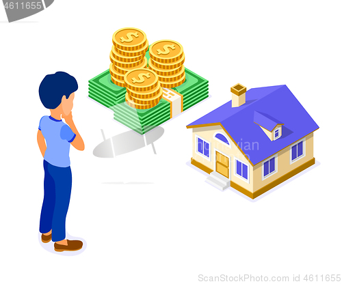 Image of Sale Purchase Rent Mortgage House Isometric