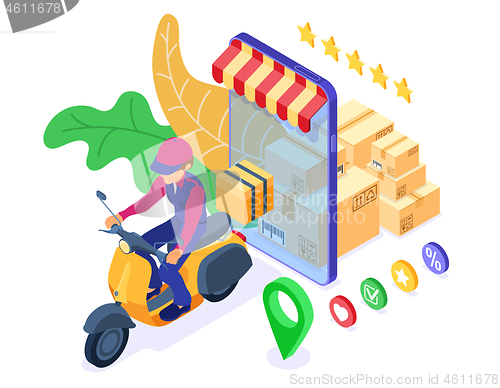 Image of online order package delivery service