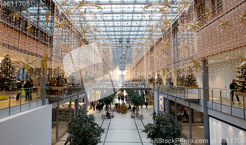 Image of Berlin, Germany - December 30, 2019: Potsdamer Platz Arkaden Sho