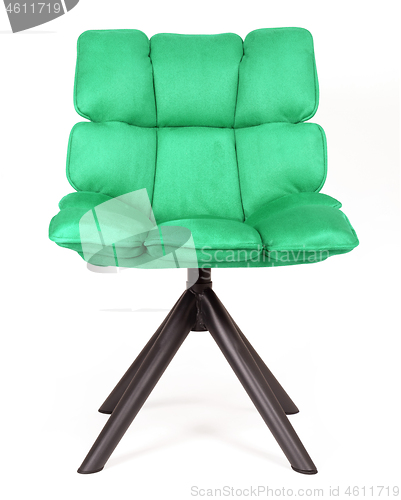 Image of Modern chair made from suede and metal - Green