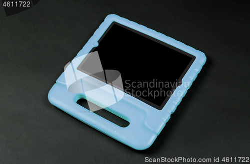 Image of Tablet in a bright cover, designed for children