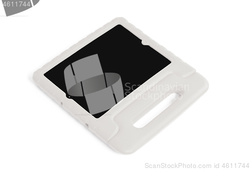Image of Tablet in a bright cover, designed for children