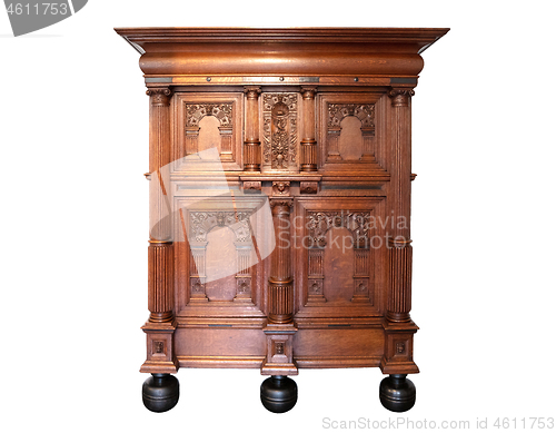 Image of Old wooden two door cupboard buffet cabinet