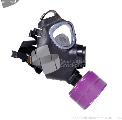 Image of Vintage gasmask isolated on white - Purple filter