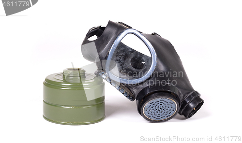 Image of Vintage gasmask isolated on white - Green filter