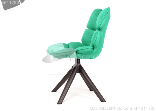 Image of Modern chair made from suede and metal - Green