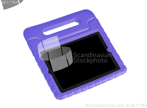 Image of Tablet in a bright cover, designed for children