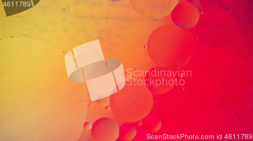 Image of Red and orange abstract background picture made with oil, water and soap
