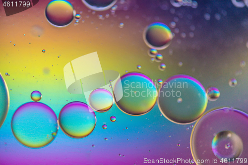 Image of Multicolored abstract background picture made with oil, water and soap