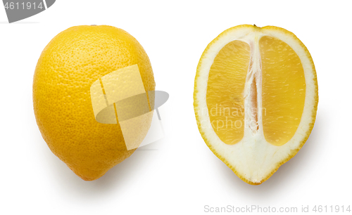 Image of lemon fruit on white background