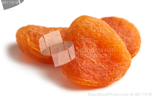 Image of dried apricot on white background