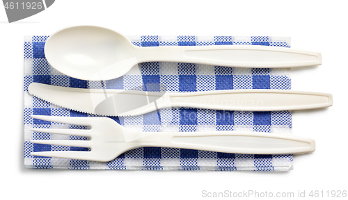 Image of white cutlery for take away