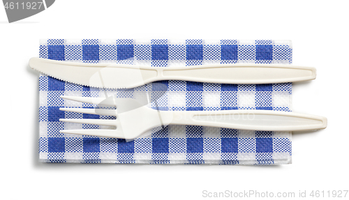 Image of white cutlery for take away