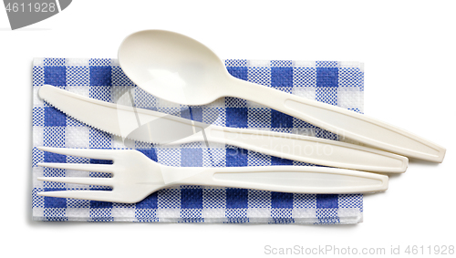 Image of white cutlery for take away