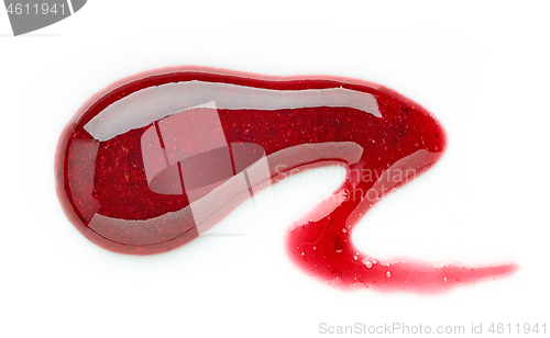 Image of blackcurrant jam on white background