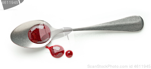 Image of blackcurrant jam on white background