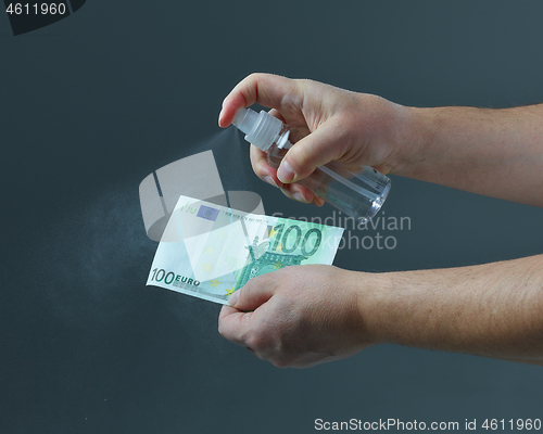 Image of money disinfection