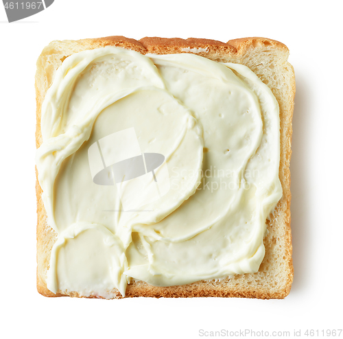 Image of toasted bread with cream cheese