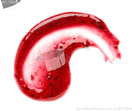 Image of blackcurrant jam on white background