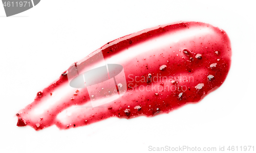 Image of blackcurrant jam on white background